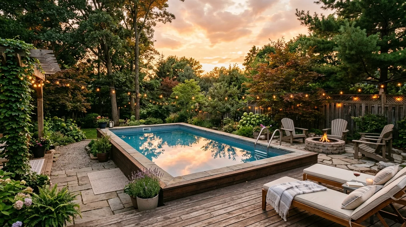 Pool With Lounge Space Beside It